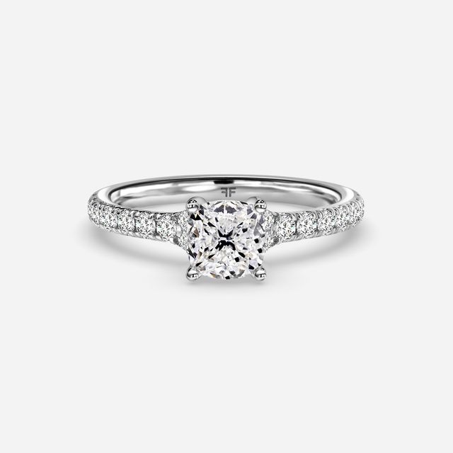 Firework Pave White Gold Engagement Ring