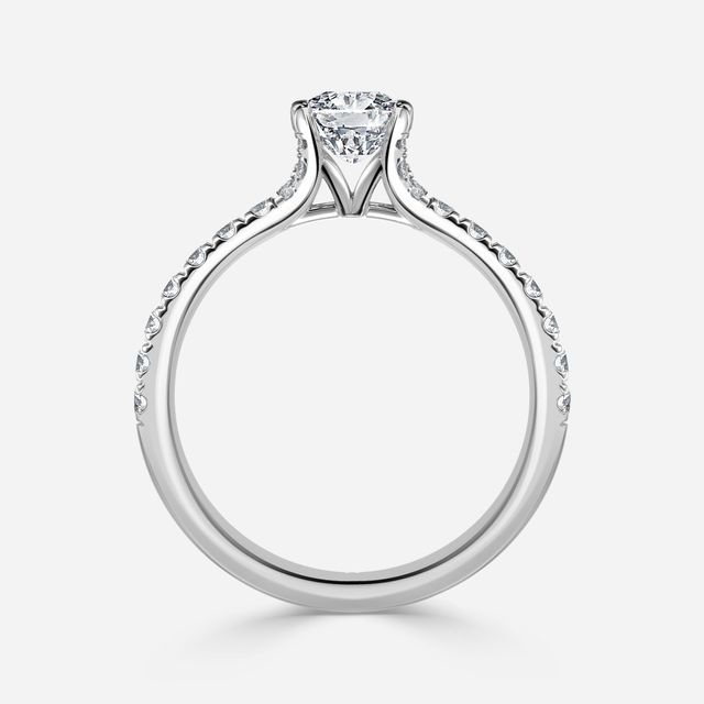 Firework Pave White Gold Engagement Ring