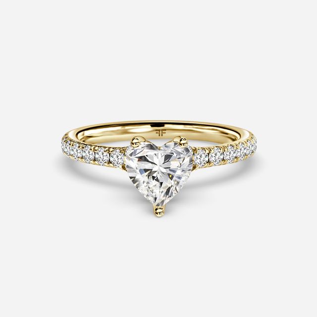 Firework Pave Yellow Gold Engagement Ring