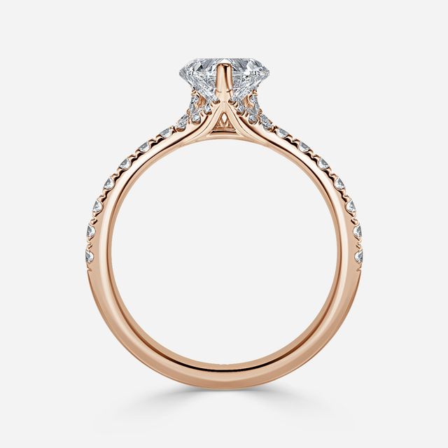 Firework Pavé Rose Gold Engagement Ring