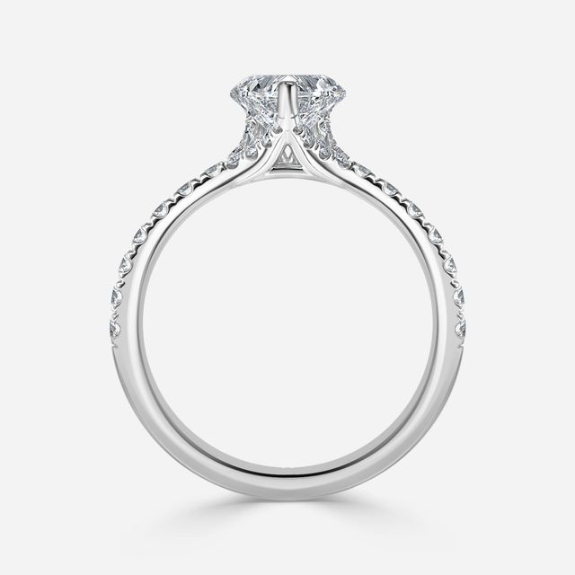 Firework Pavé White Gold Engagement Ring