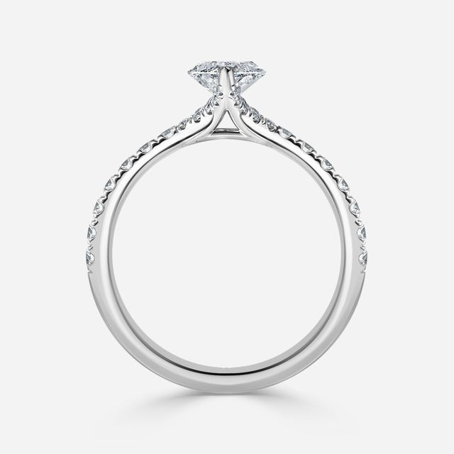 Firework Pave White Gold Engagement Ring