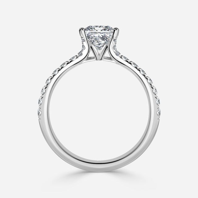 Firework Pave White Gold Engagement Ring