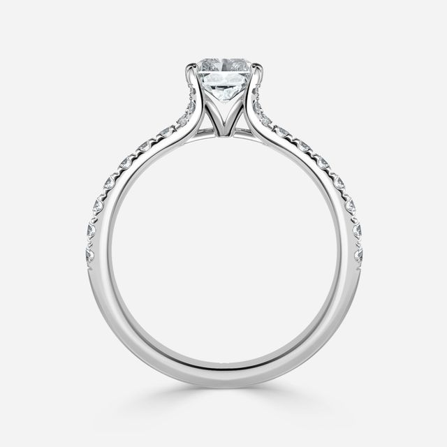Firework Pave White Gold Engagement Ring