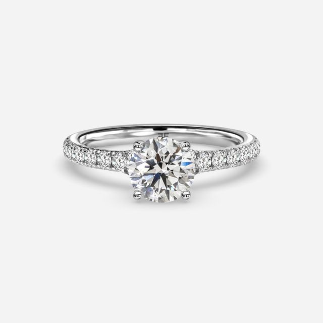 Firework Pave White Gold Engagement Ring