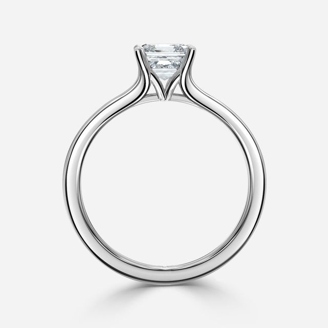 Firework Platinum Solitaire Engagement Ring