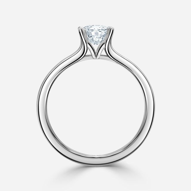 Firework Platinum Solitaire Engagement Ring