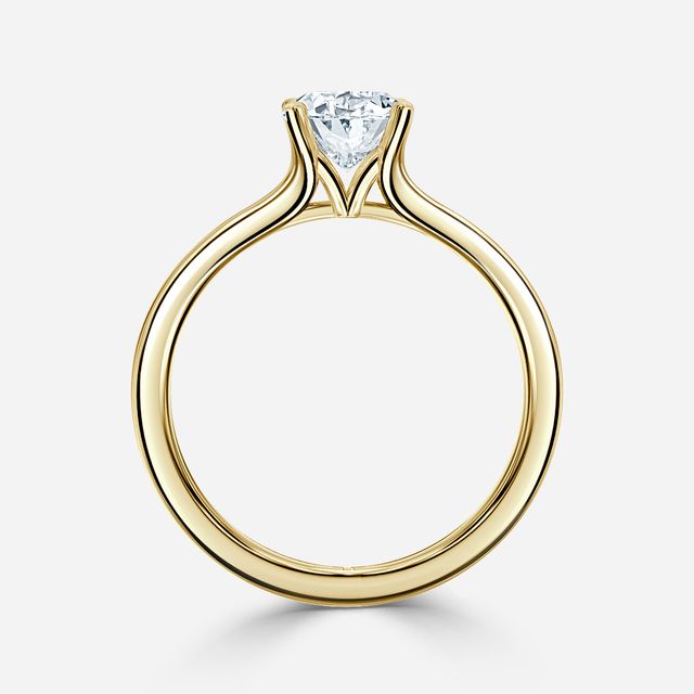 Firework Yellow Gold Solitaire Engagement Ring