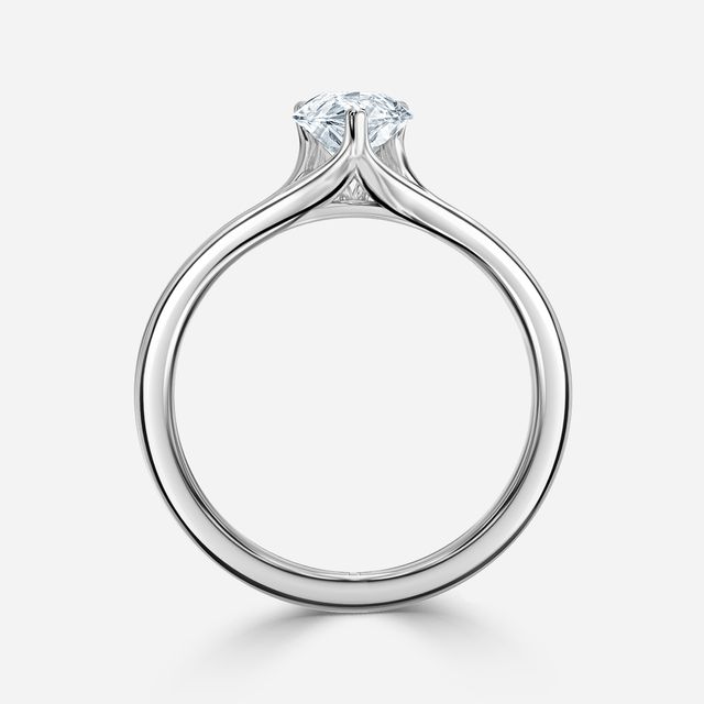 Firework Platinum Solitaire Engagement Ring