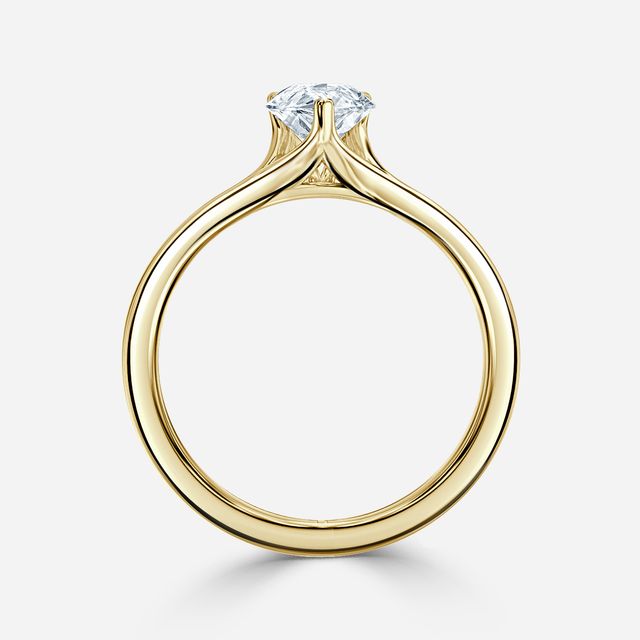 Firework Yellow Gold Solitaire Engagement Ring