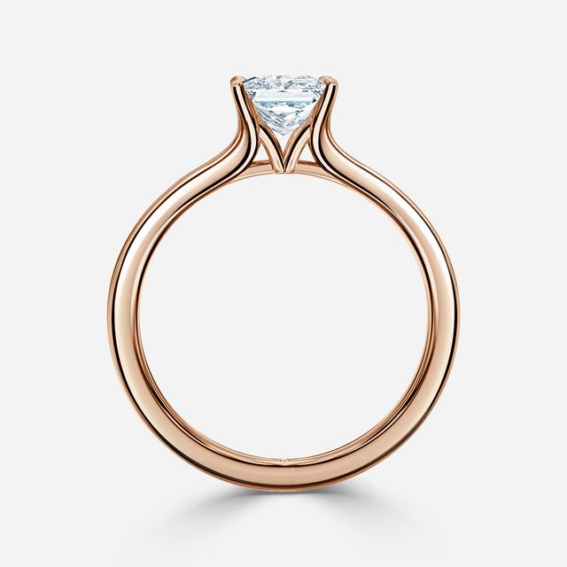 Firework Rose Gold Solitaire Engagement Ring