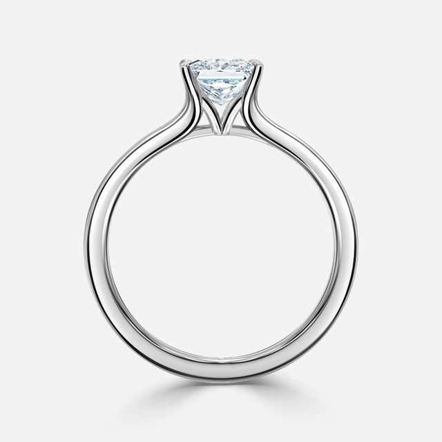 Firework White Gold Solitaire Engagement Ring