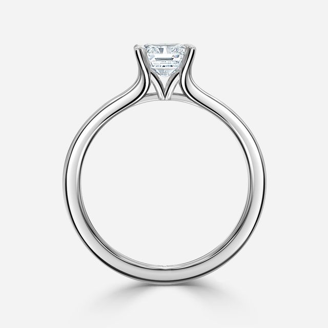 Firework Platinum Solitaire Engagement Ring