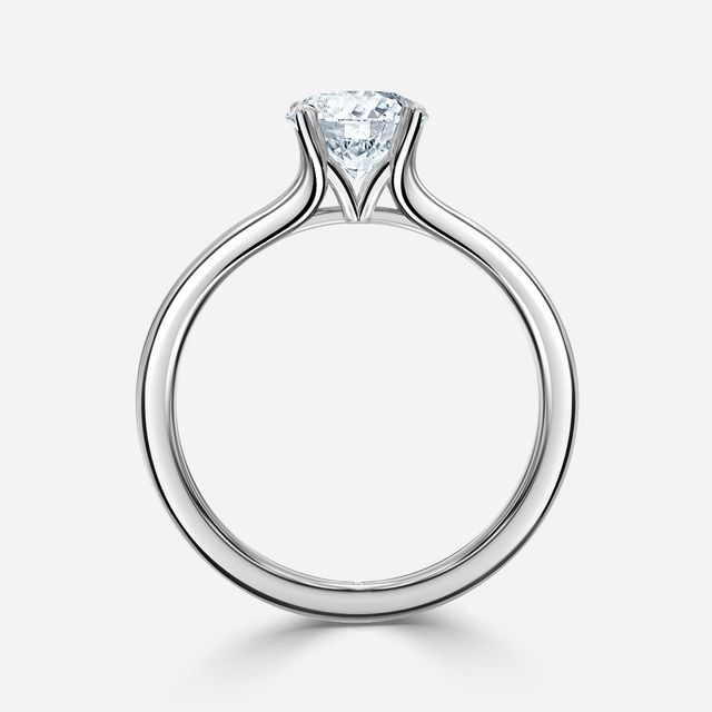 Firework Platinum Solitaire Engagement Ring