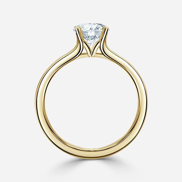 Firework Yellow Gold Solitaire Engagement Ring