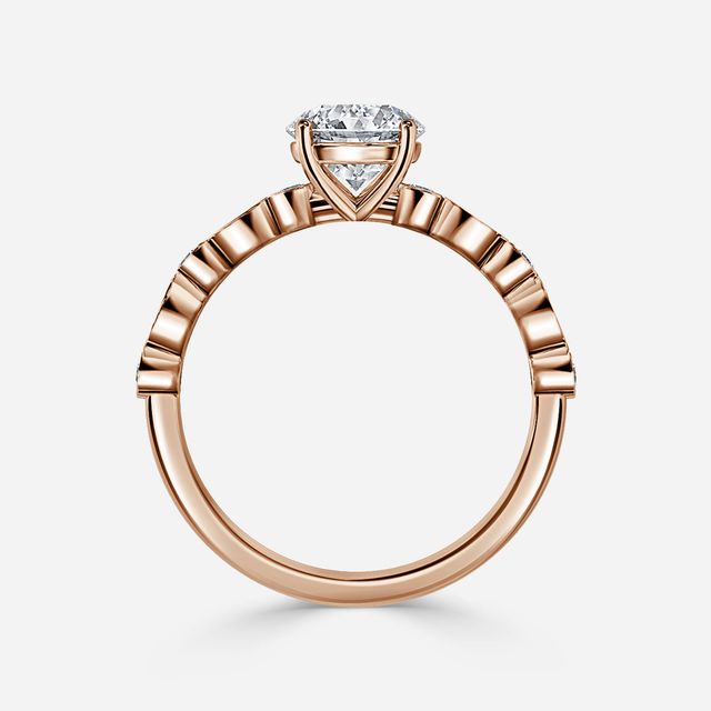 Versailles Rose Gold Bezel Engagement Ring