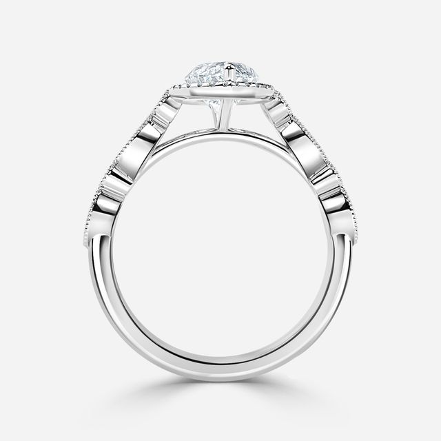 Amber Platinum Vintage Engagement Ring