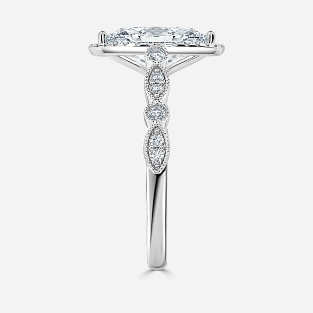 Amber Platinum Vintage Engagement Ring