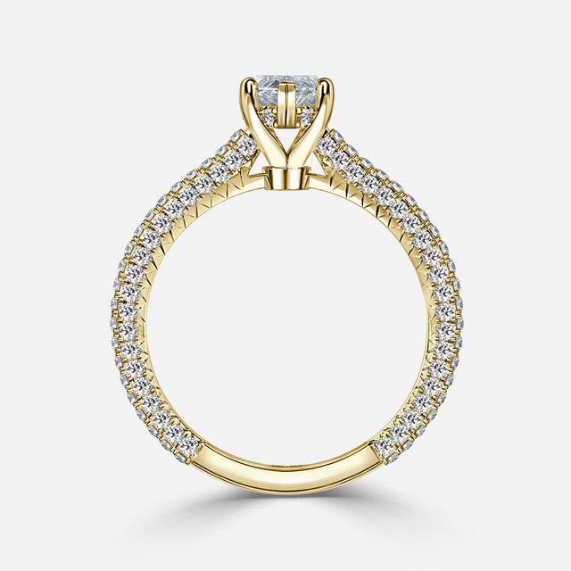 Lepidus Yellow gold Unique Engagement Ring