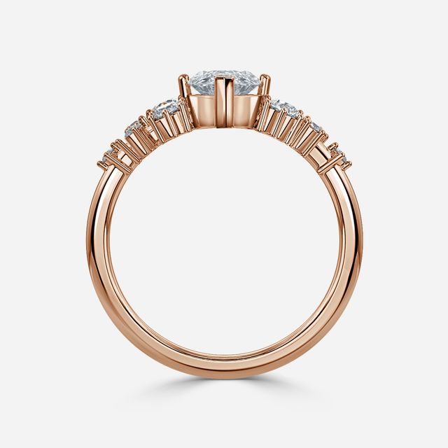 Luz De La Luna Rose Gold Cluster Engagement Ring