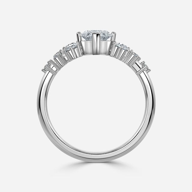 Luz De La Luna Platinum Unique Engagement Ring