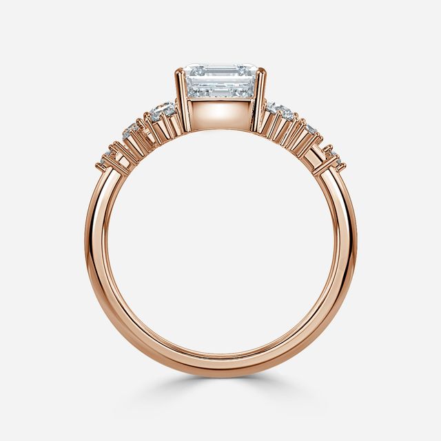 Luz De La Luna Rose Gold Cluster Engagement Ring
