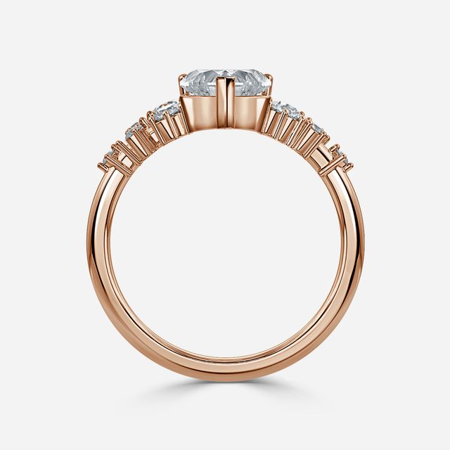 Luz De La Luna Rose Gold Unique Engagement Ring
