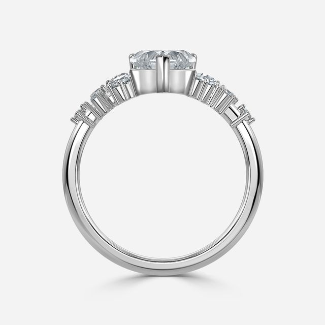 Luz De La Luna Platinum Unique Engagement Ring