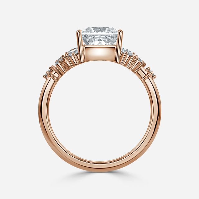Luz De La Luna Rose Gold Cluster Engagement Ring