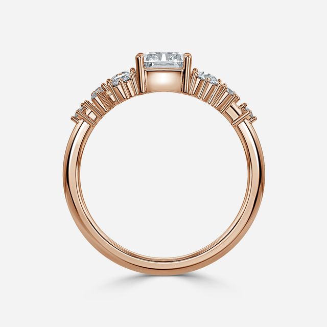 Luz De La Luna Rose Gold Unique Engagement Ring