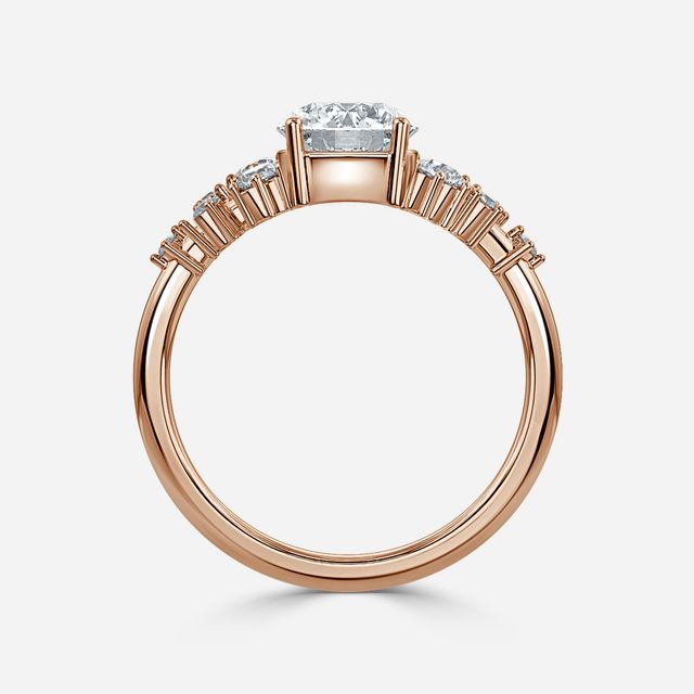 Luz De La Luna Rose Gold Cluster Engagement Ring
