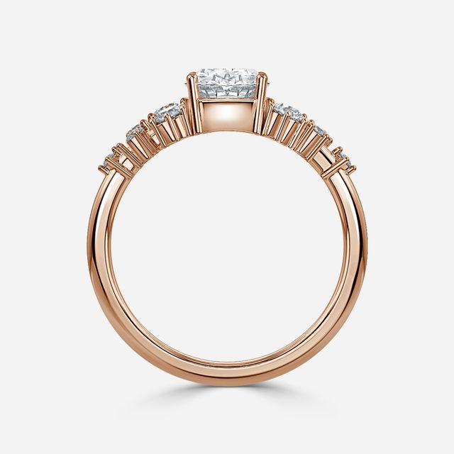 Luz De La Luna Rose Gold Cluster Engagement Ring