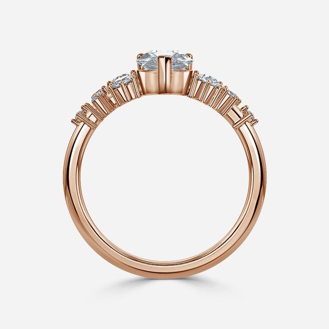 Luz De La Luna Rose Gold Cluster Engagement Ring