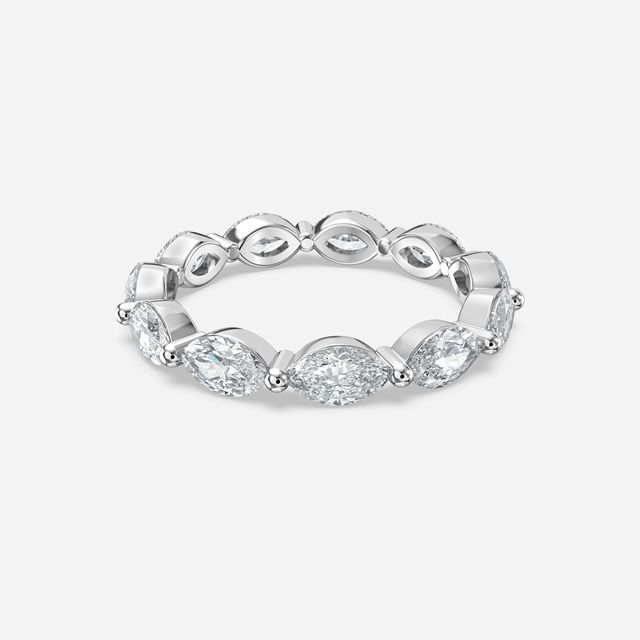 Marquise Diamond Wedding Ring In Platinum