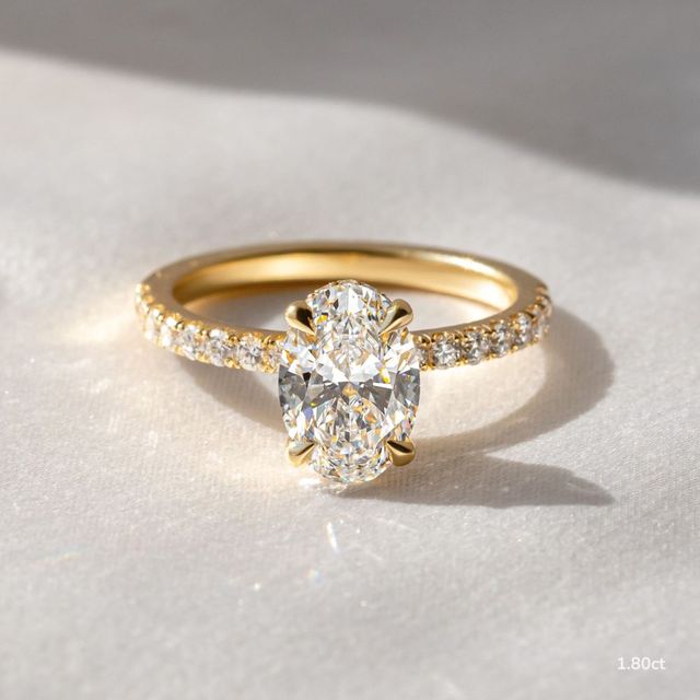 Samara Yellow Gold Hidden Halo Engagement Ring