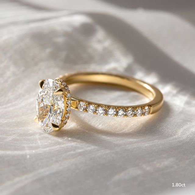 Samara Yellow Gold Hidden Halo Engagement Ring