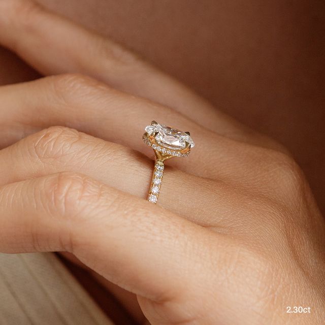 Samara Yellow Gold Hidden Halo Engagement Ring