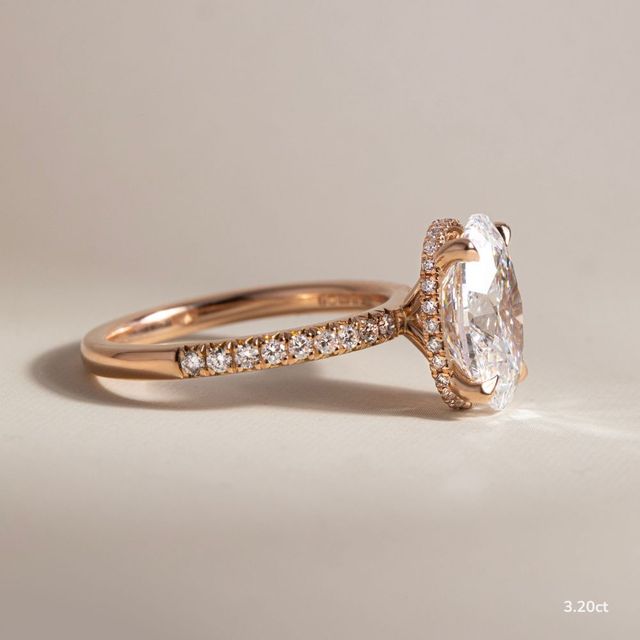 Samara Rose Gold Hidden Halo Engagement Ring