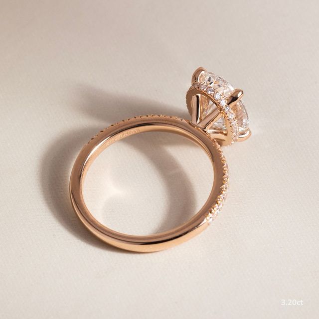 Samara Rose Gold Hidden Halo Engagement Ring