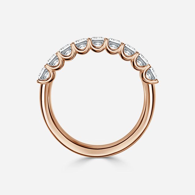 Princess Diamond Wedding Ring In Rose Gold