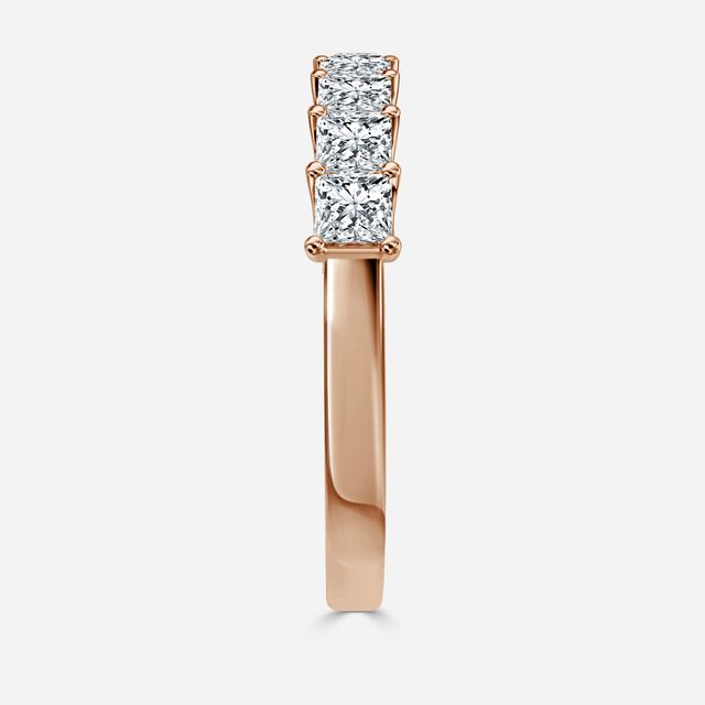 Princess Diamond Wedding Ring In Rose Gold