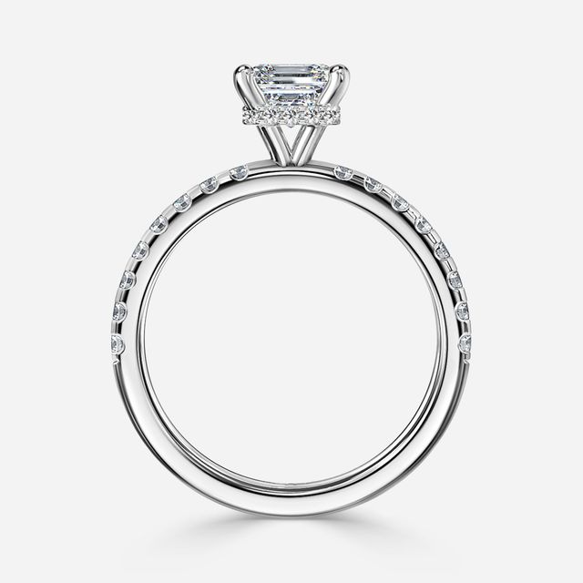 Samara White Gold Hidden Halo Engagement Ring