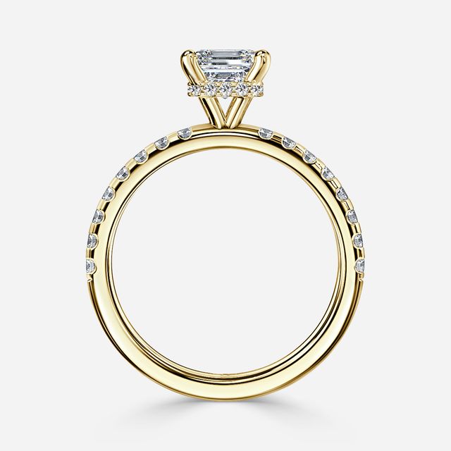 Samara Yellow Gold Hidden Halo Engagement Ring