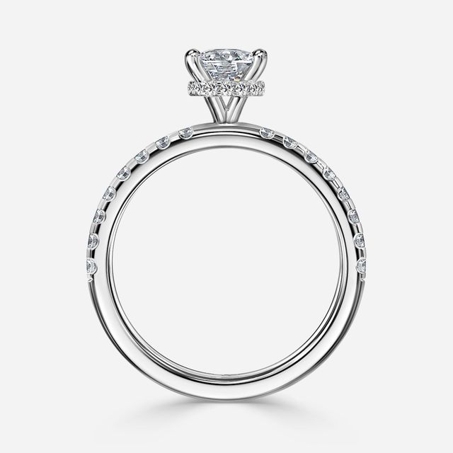 Samara White Gold Hidden Halo Engagement Ring