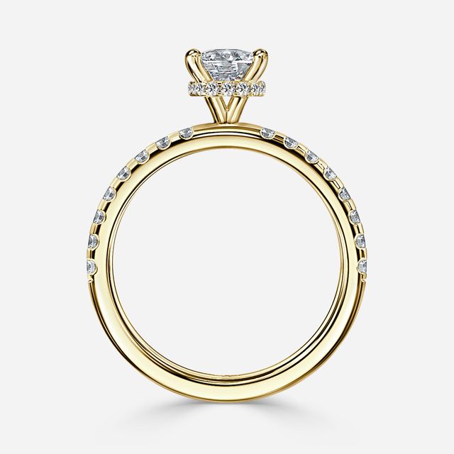 Samara Yellow Gold Hidden Halo Engagement Ring