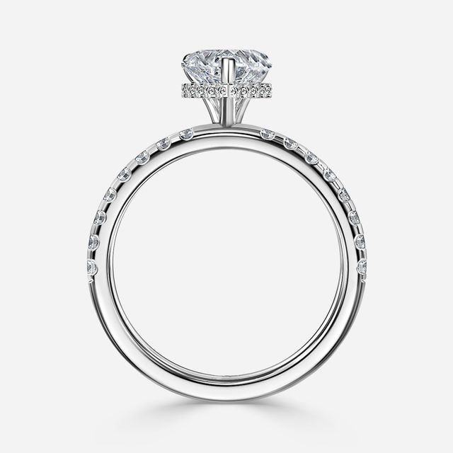 Samara Platinum Hidden Halo Engagement Ring