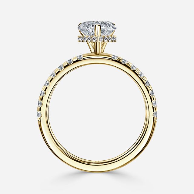 Samara Yellow Gold Hidden Halo Engagement Ring