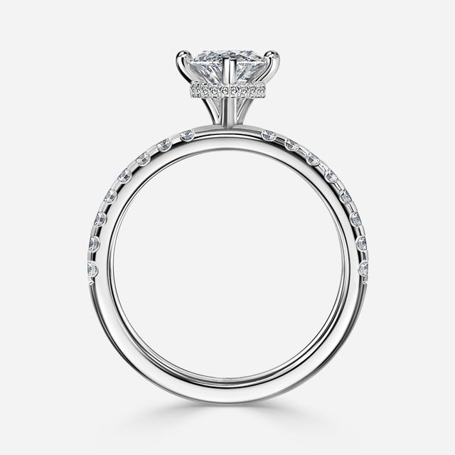 Samara White Gold Hidden Halo Engagement Ring