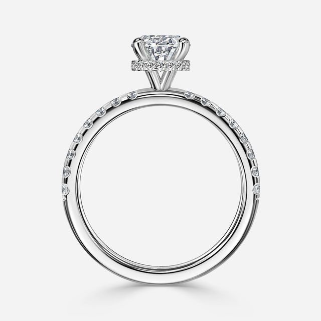 Samara White Gold Hidden Halo Engagement Ring
