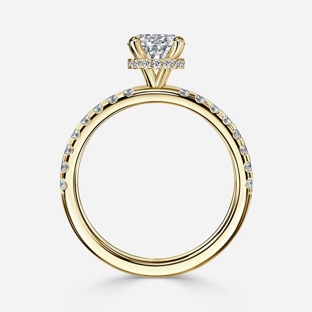 Samara Yellow Gold Hidden Halo Engagement Ring
